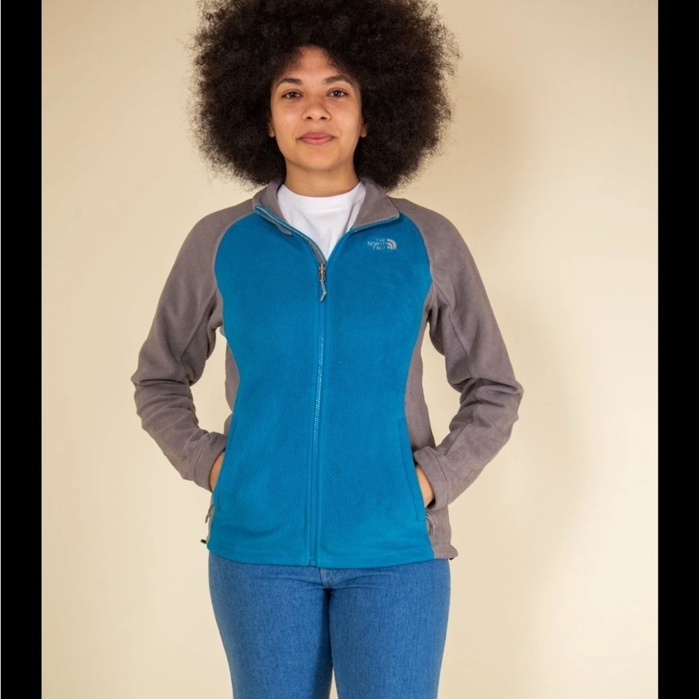 The North Face Teal and Charcoal Jacket